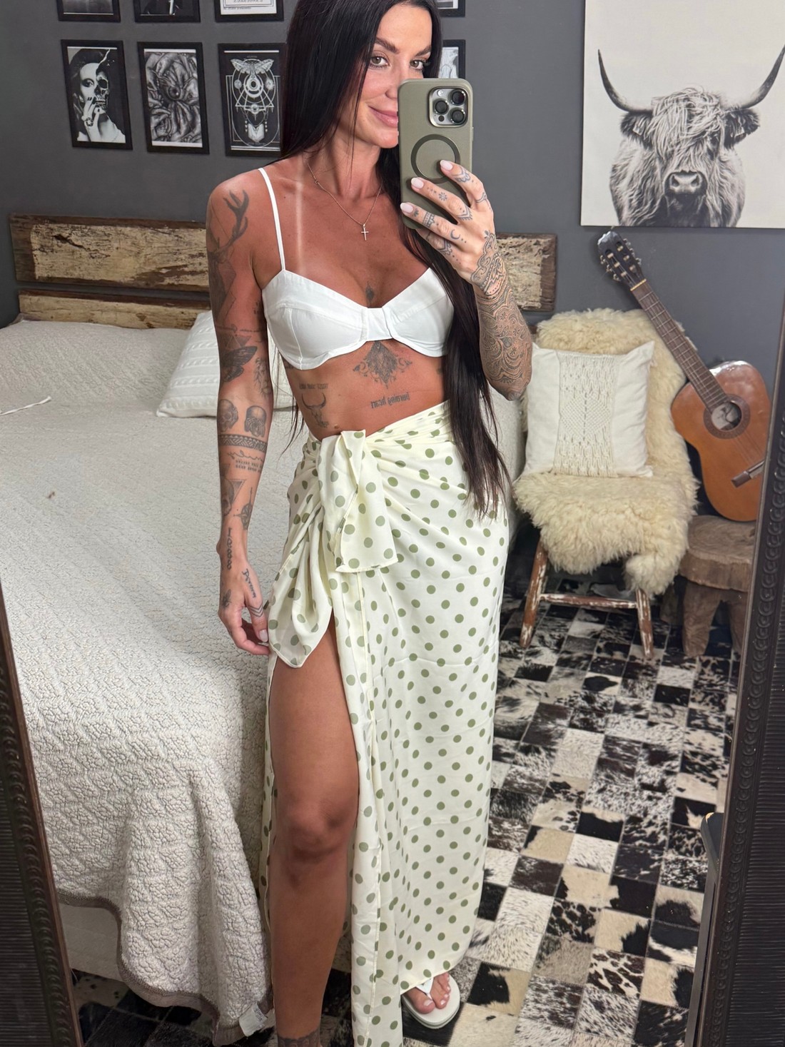 Canga estampa de poá com amarrador