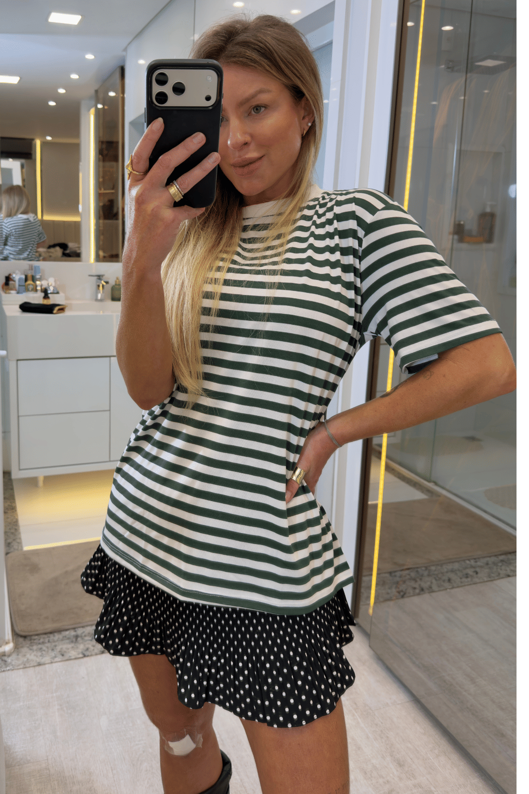 Camiseta alongada estampa listras Najila