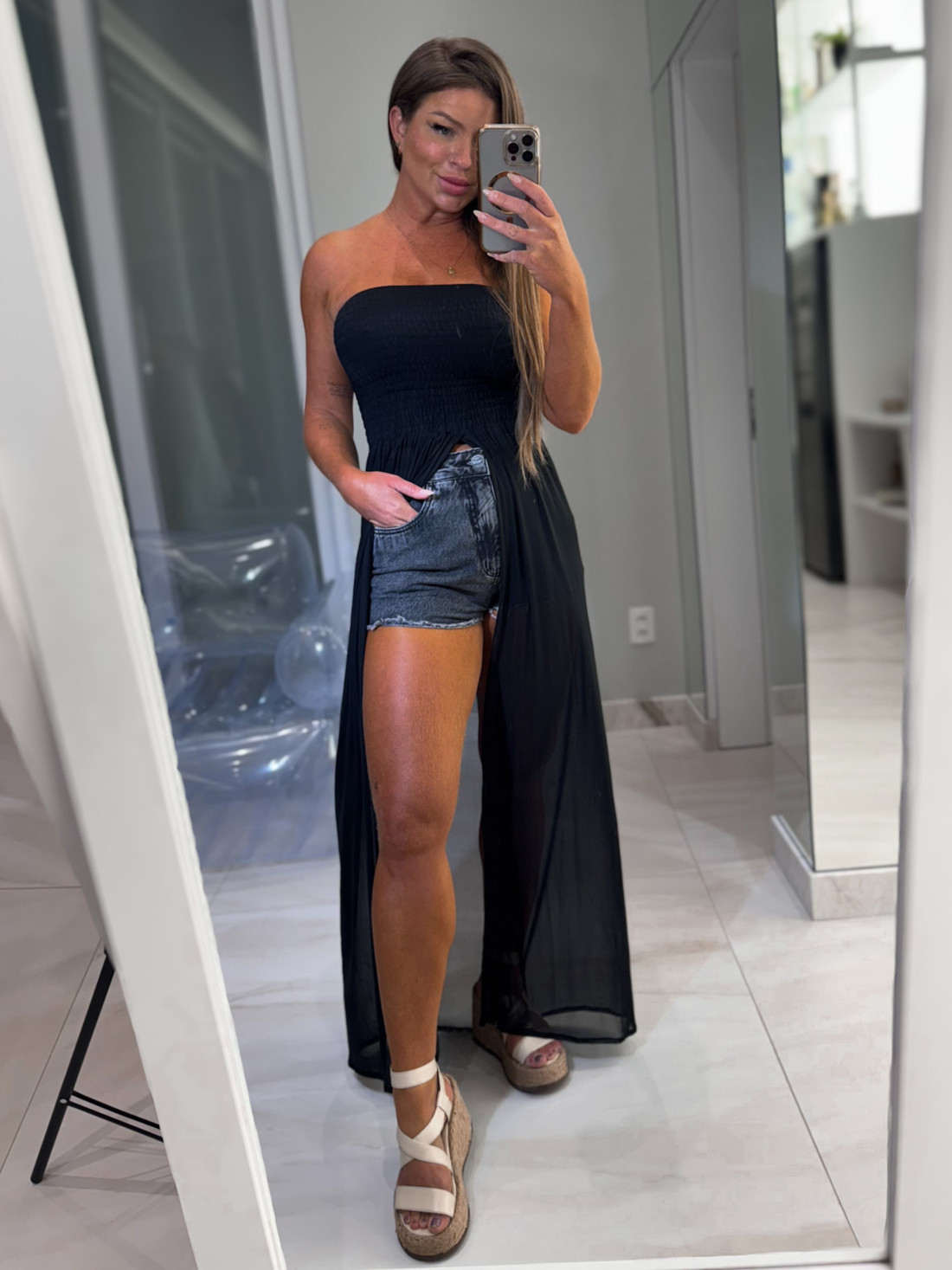 Short jeans barra desfiada blackfired