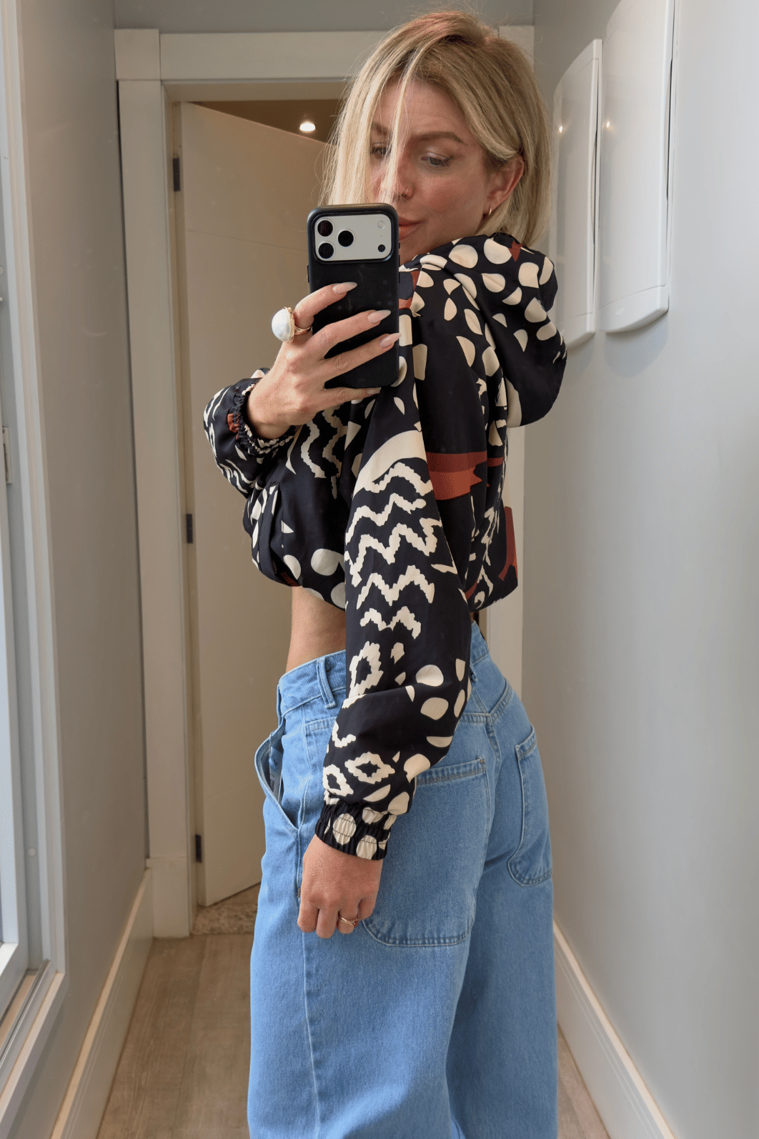 Jaqueta corta vento Parka estampada Lara