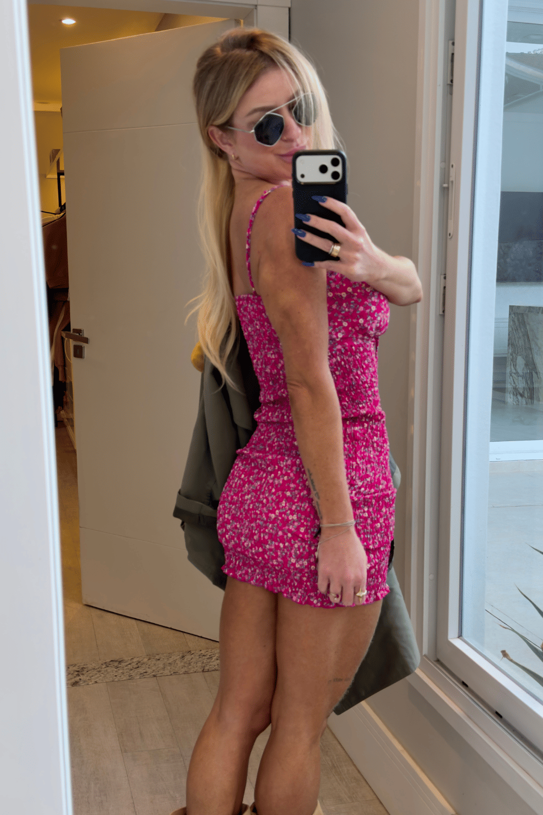 Vestido sheila pink com estampa de flores