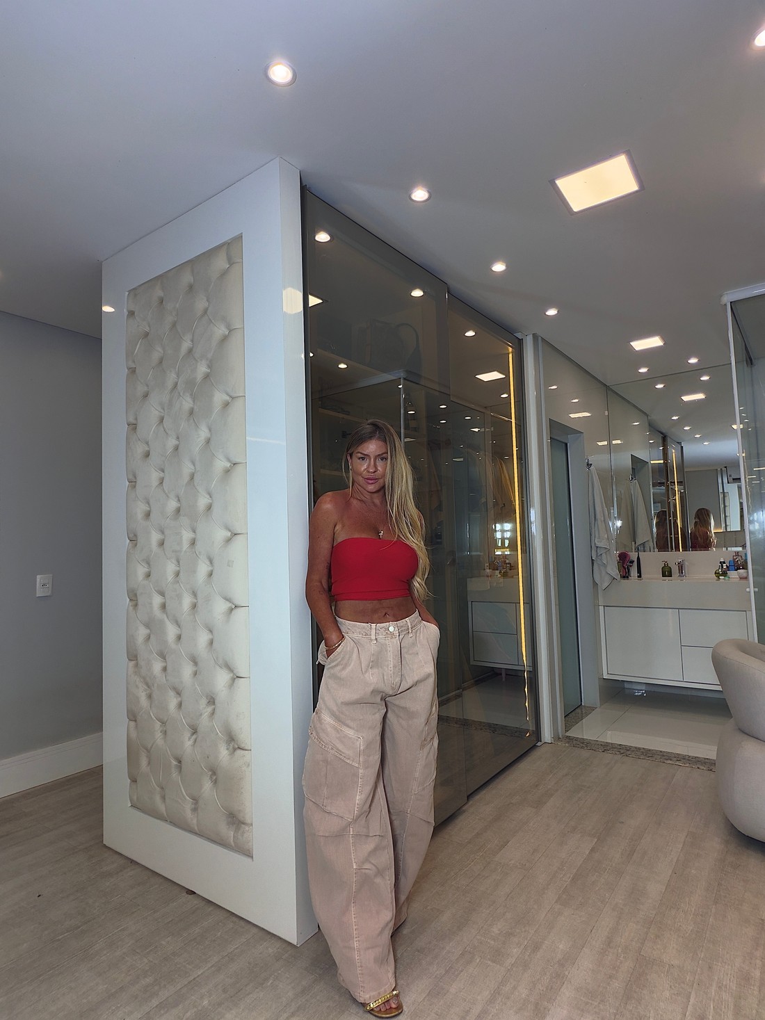 Calça jeans balloon cargo Suzy Calça jeans balloon cargo Suzy