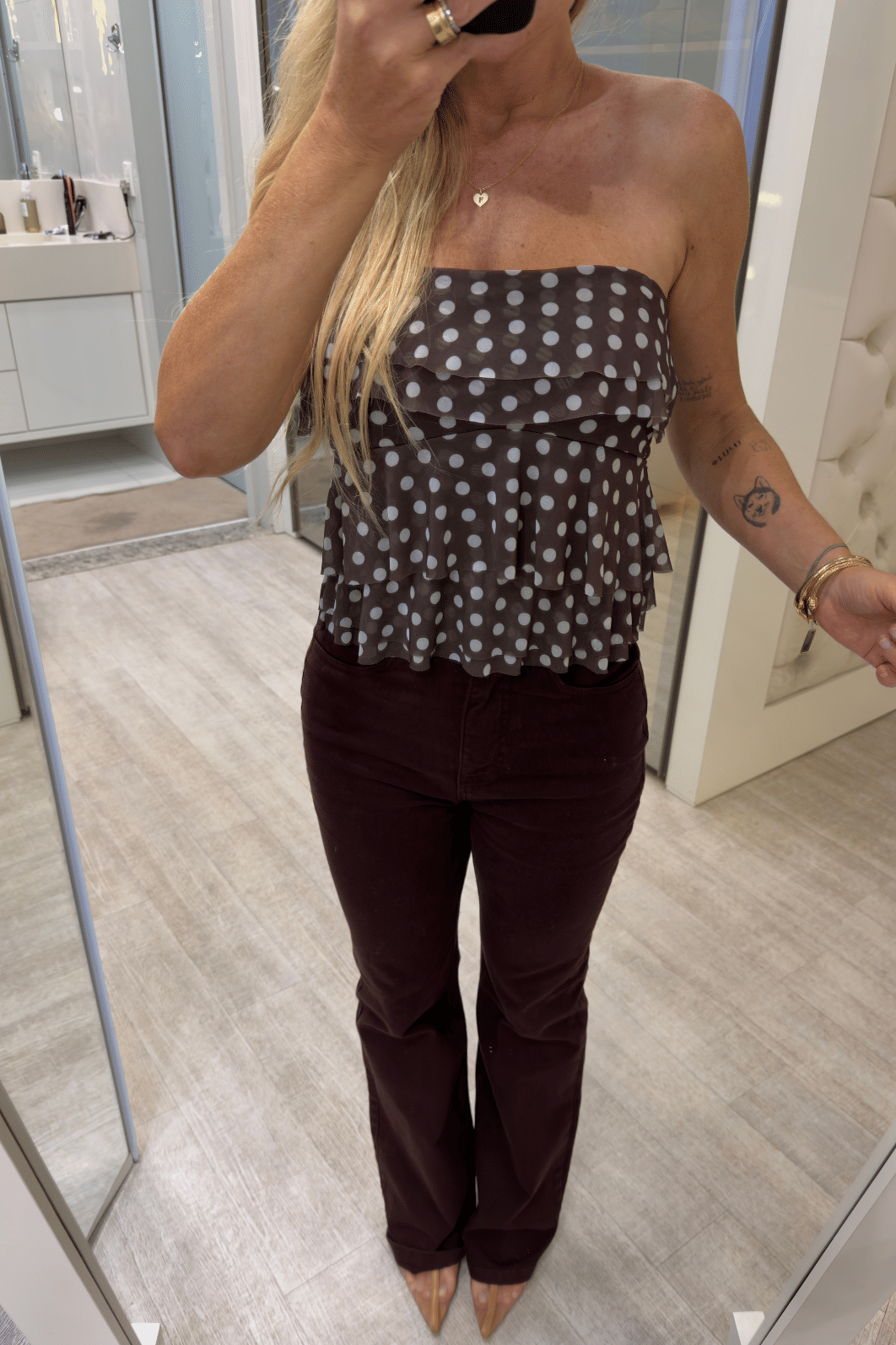 Calça jeans flare MARROM Olivia Calça jeans flare MARROM Olivia