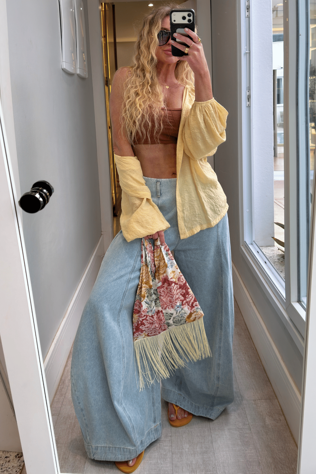 Bolsa Clutch Boho florida com franjas Bolsa Clutch Boho florida com franjas