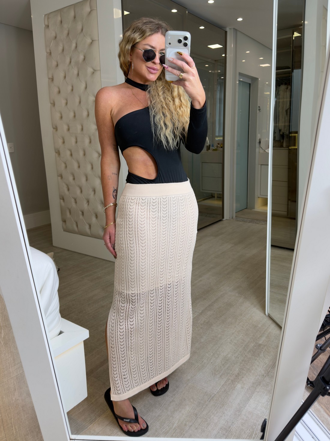 Saia midi de Tricô Lígia Saia midi de Tricô Lígia