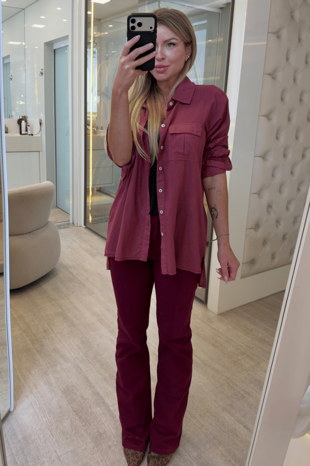 Calça jeans flare Olivia VINHO Calça jeans flare Olivia VINHO
