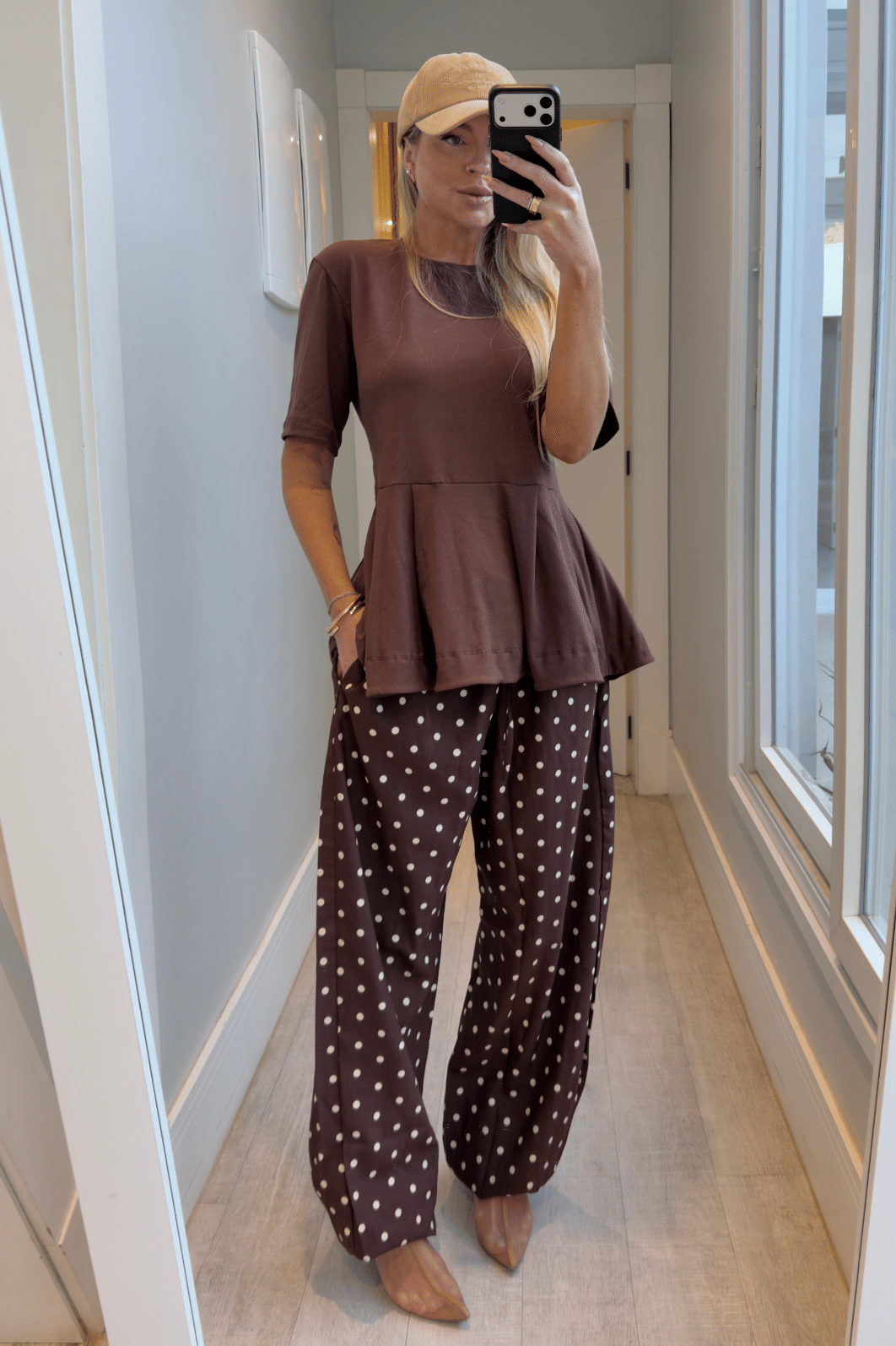 Camiseta básica Peplum MARROM Júlia Camiseta básica Peplum MARROM Júlia