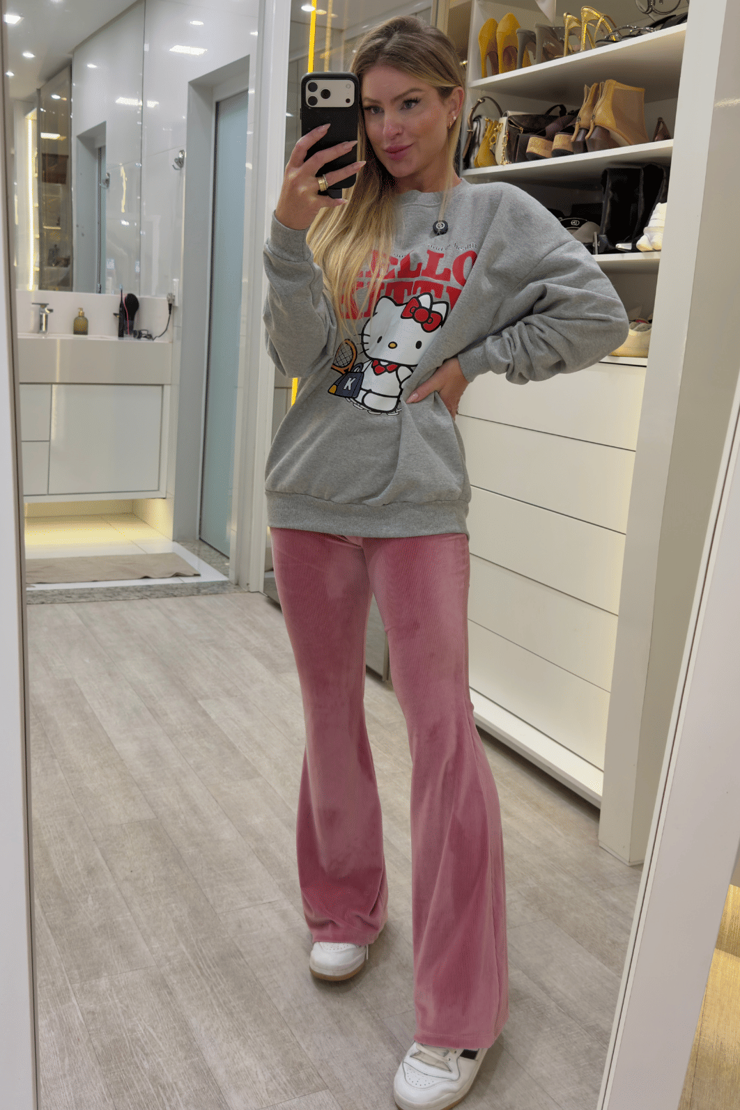Casaco de moletom CINZA oversized Hello Kitty Casaco de moletom CINZA oversized Hello Kitty