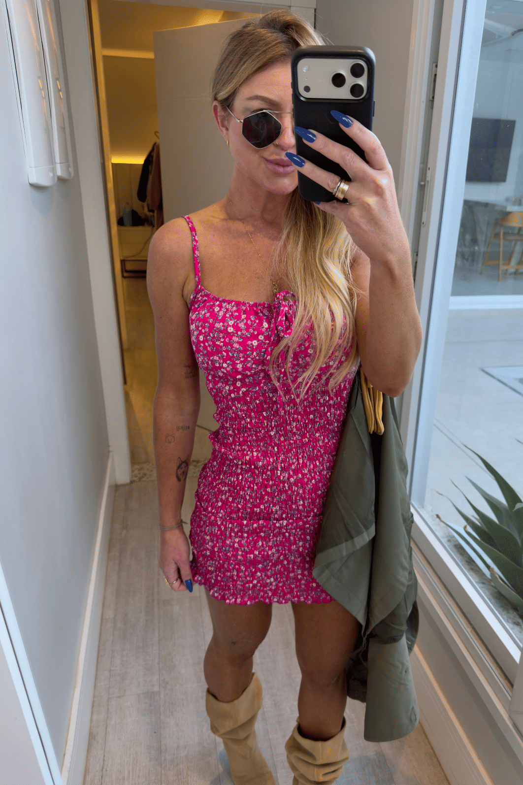 Vestido sheila pink com estampa de flores