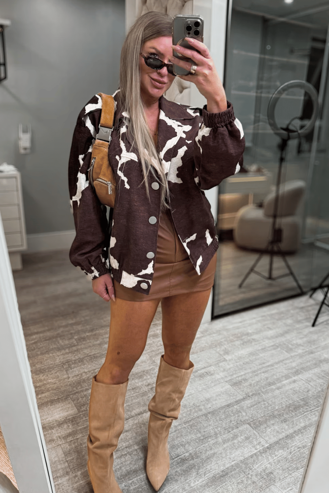 Jaqueta bomber estampa de vaca Jaqueta bomber estampa de vaca