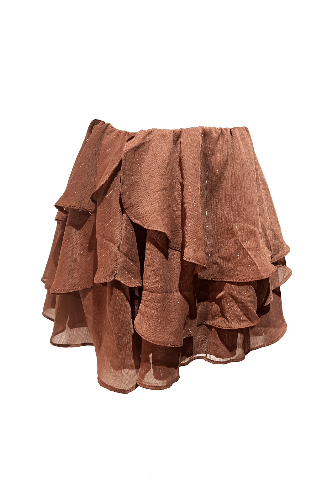 Saia curta com babados em camadas Ester