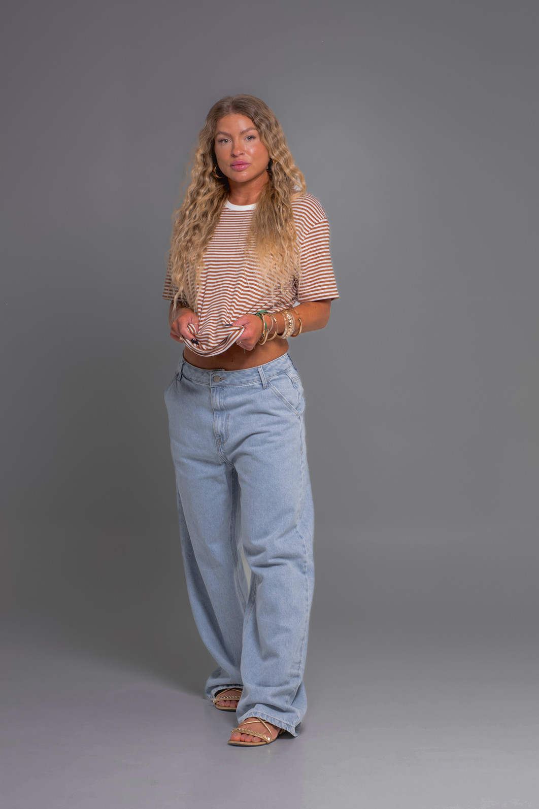 T-shirt Cappucino listrada