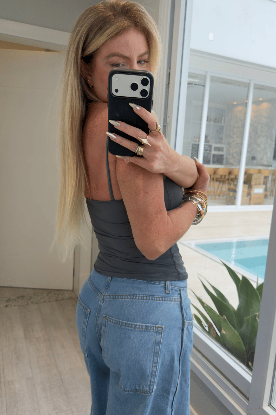 Blusa corset de alcinha dupla em poliamida Mossy