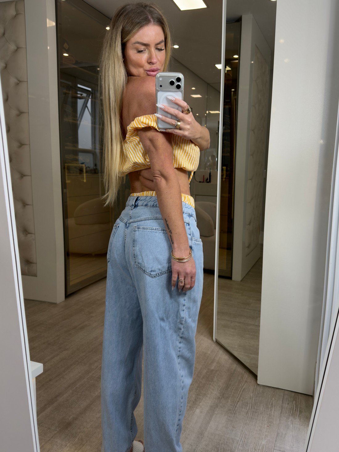 Calça jeans clochard Calça jeans clochard