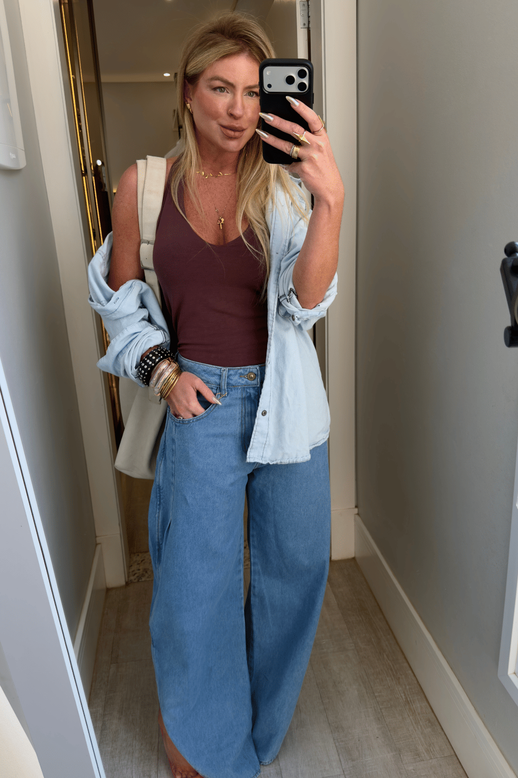 Camisa jeans alongada Dimitre Camisa jeans alongada Dimitre