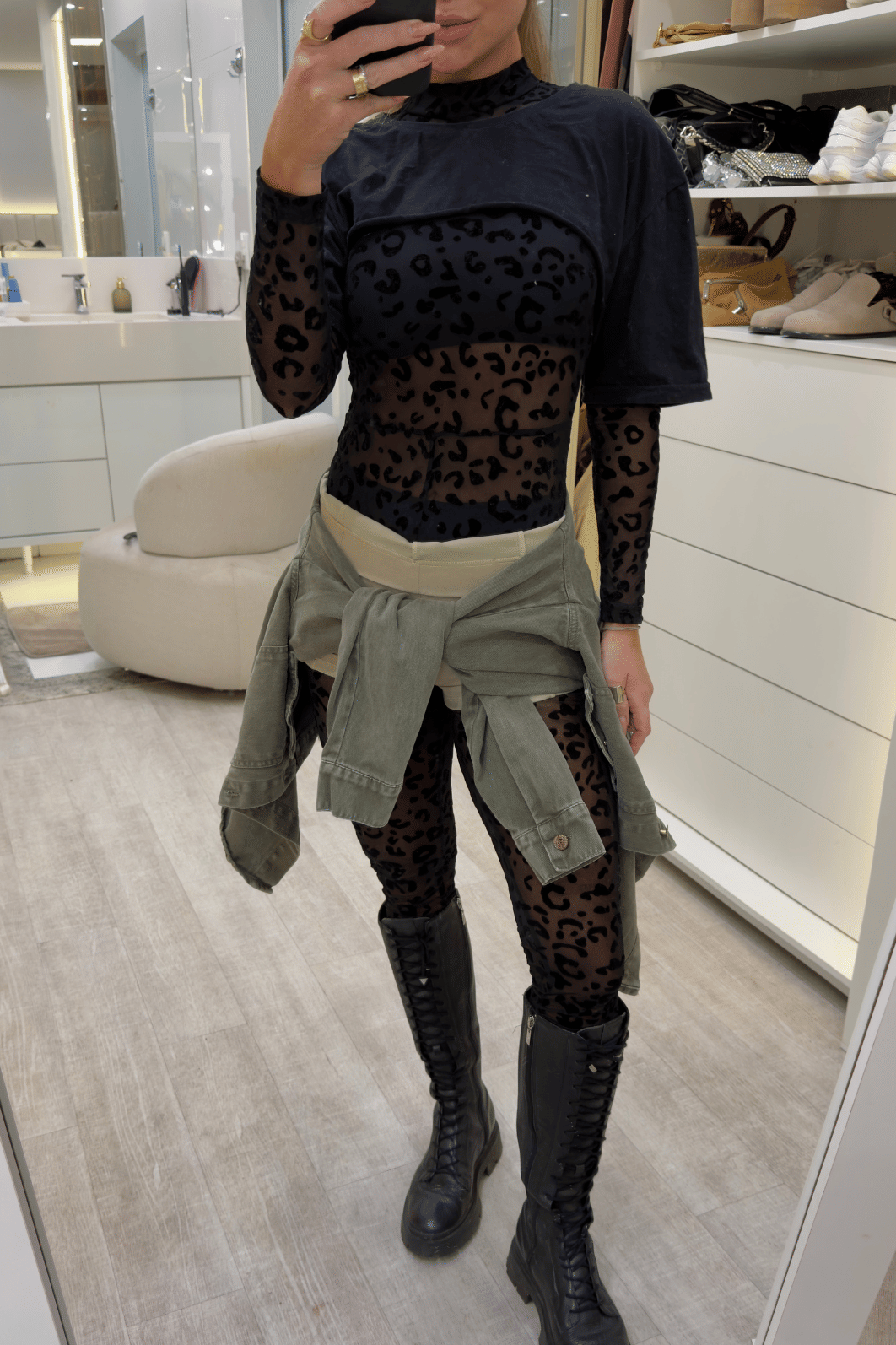Macacão longo em tule onça Macacão longo em tule onça