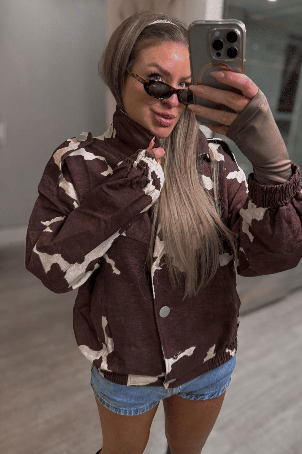 Jaqueta bomber estampa de vaca Jaqueta bomber estampa de vaca