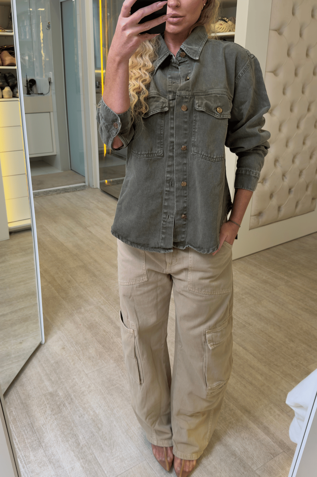 Calça jeans balloon cargo Suzana Calça jeans balloon cargo Suzana