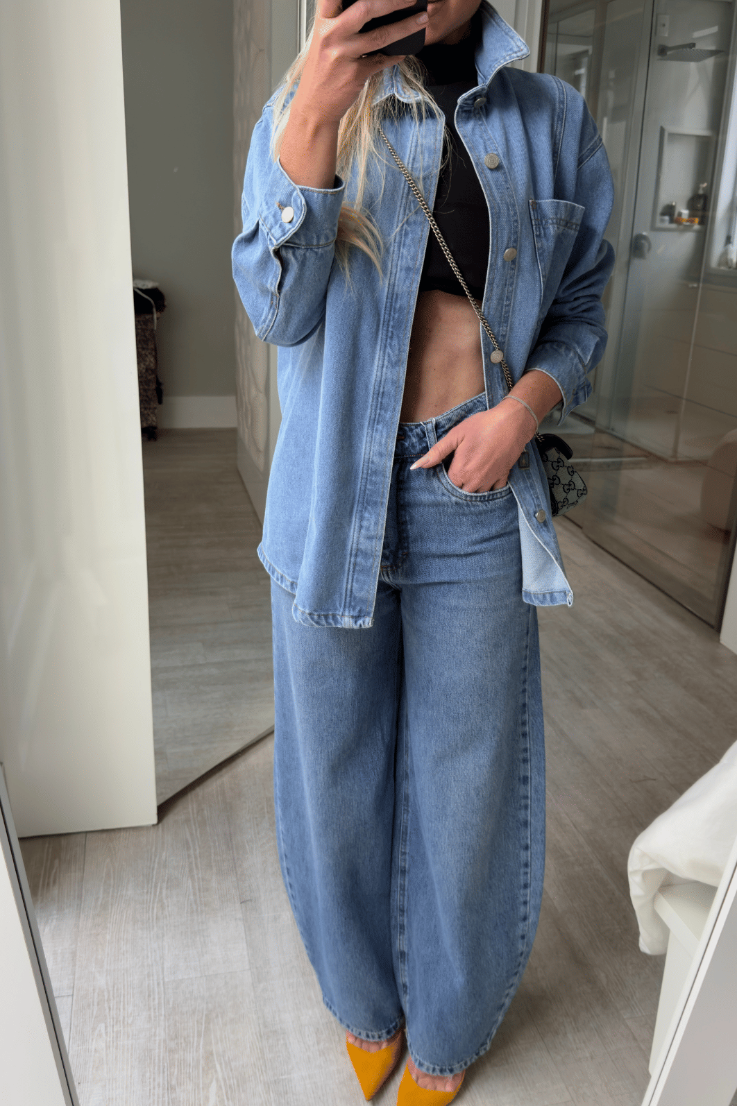 camisa jeans alongada Agnês camisa jeans alongada Agnês