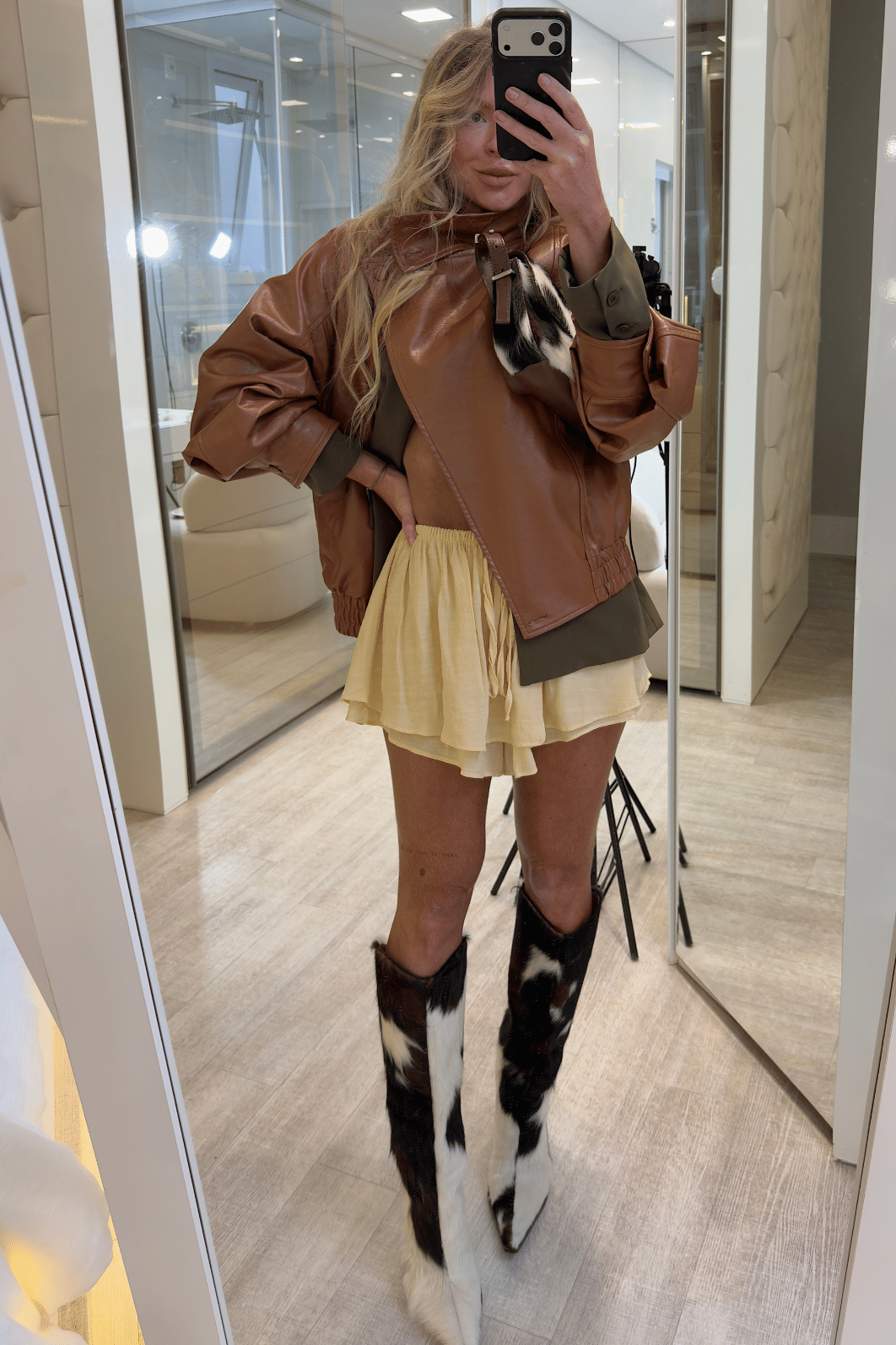 Short saia com babados Lilian Amarelo mostarda Short saia com babados Lilian Amarelo mostarda