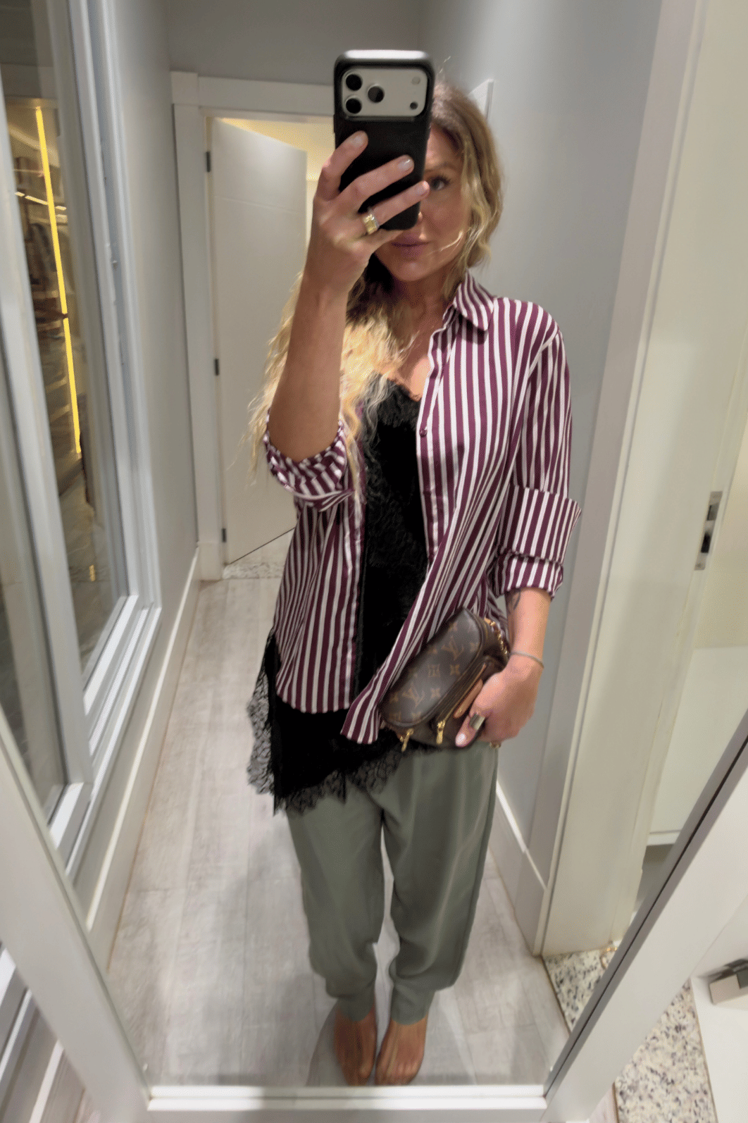 Camisa over estampa de listras