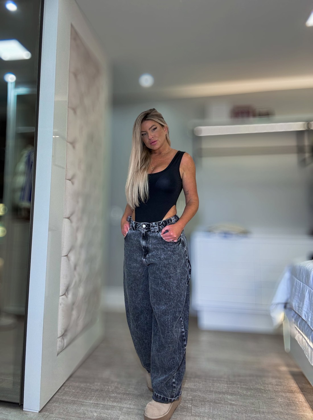 Calça jeans wide leg ballon Sierra Calça jeans wide leg ballon Sierra