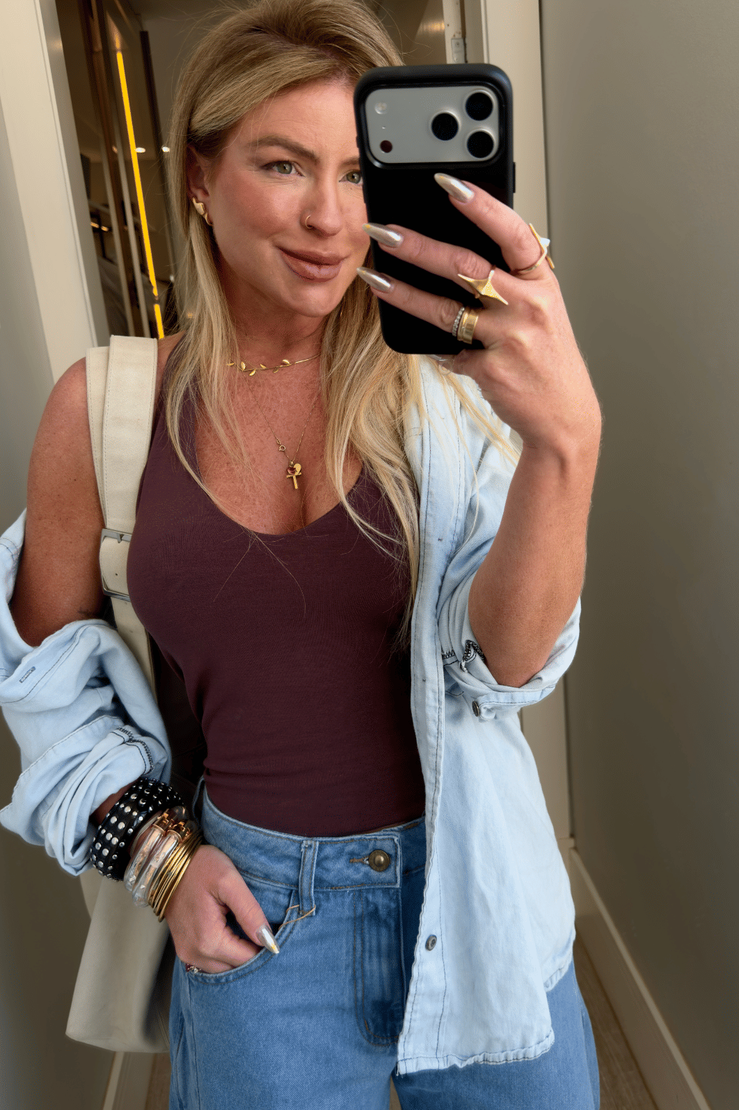 Camisa jeans alongada Dimitre Camisa jeans alongada Dimitre