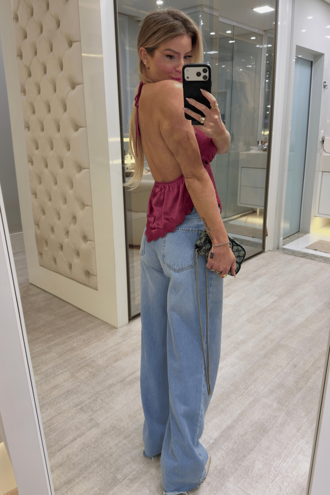 Calça jeans wide leg Jane Calça jeans wide leg Jane