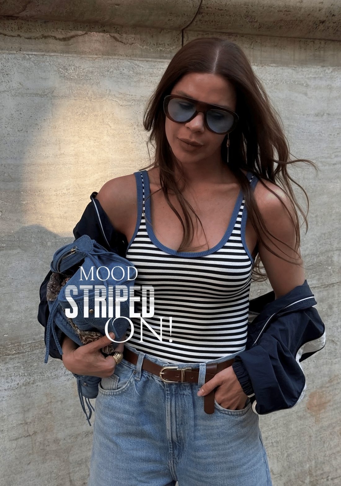 Blusa regata canelada de ribana com listras Dandara Blusa regata canelada de ribana com listras Dandara
