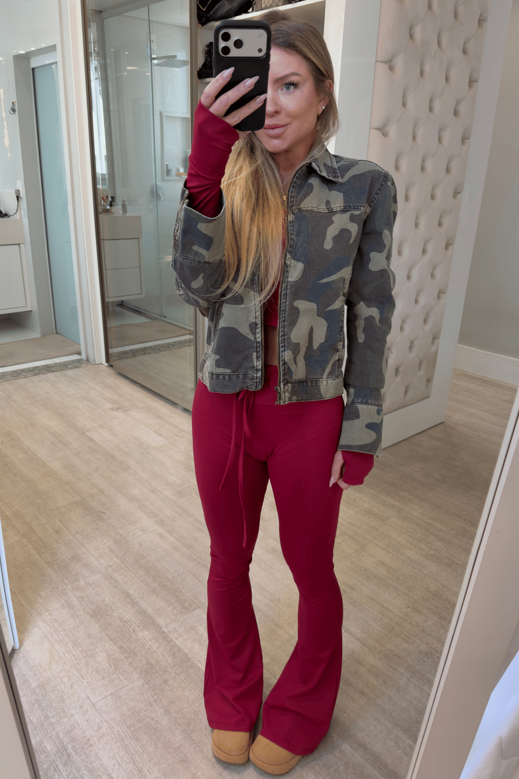 Calça flare em poliamida VERMELHO Grasi Calça flare em poliamida VERMELHO Grasi