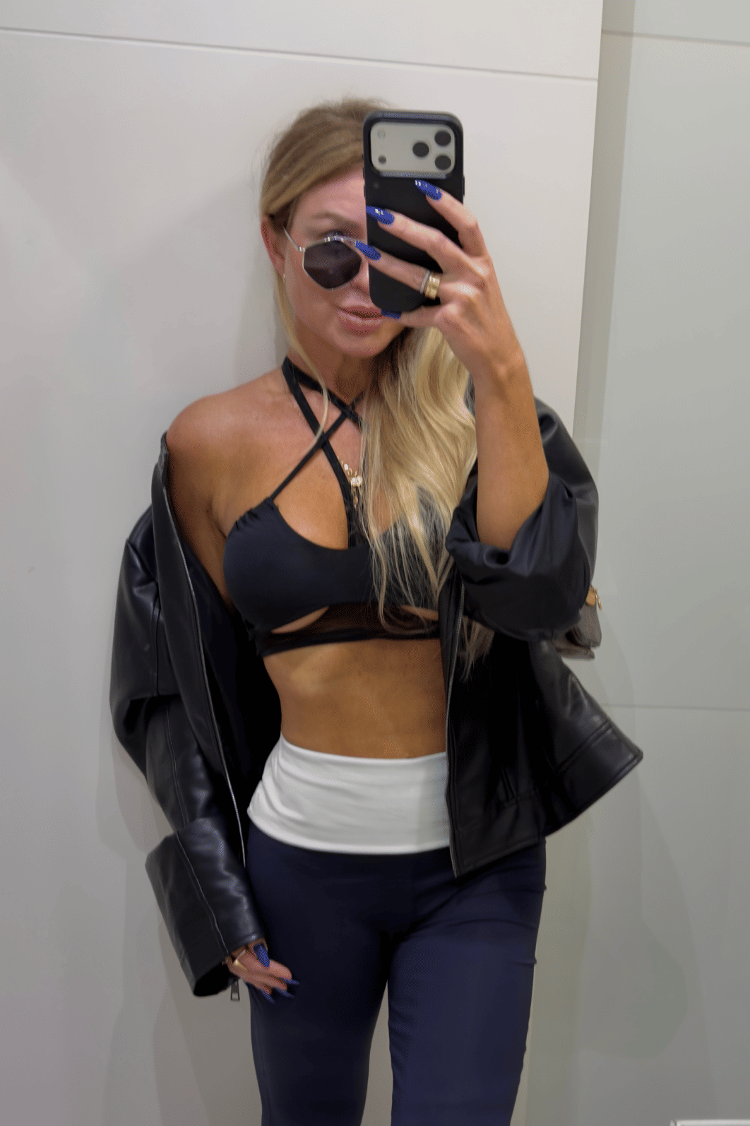 Conjunto calça flare e top faixa PB bicolor Indiara