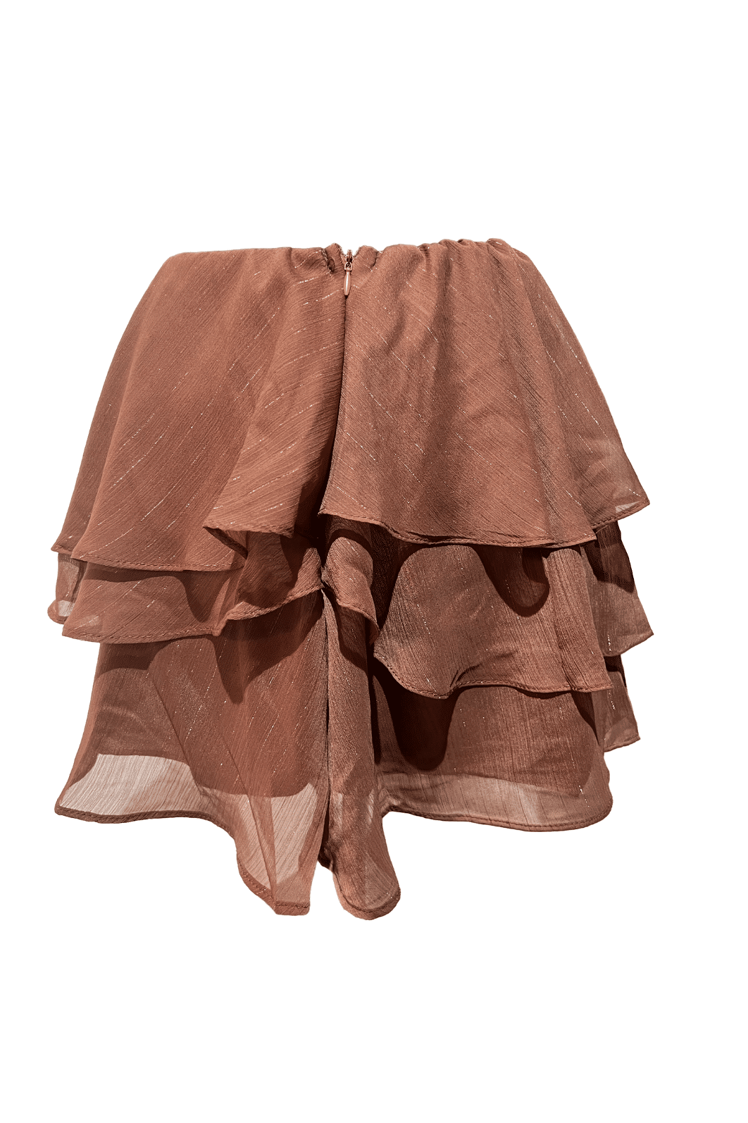 Saia curta com babados em camadas Ester