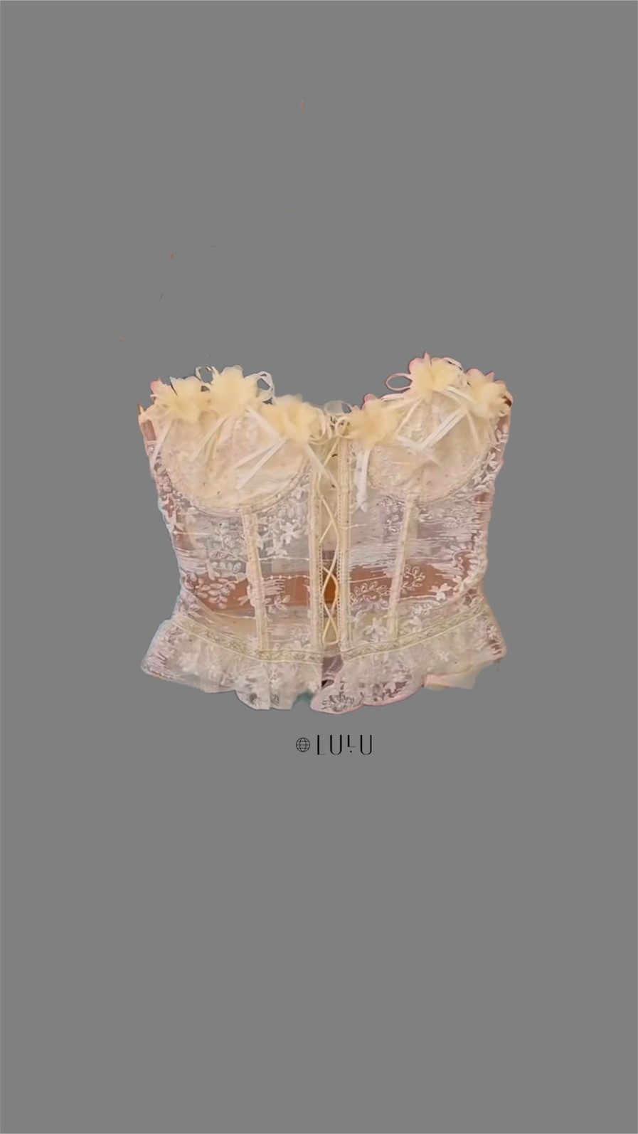 Cropped corset em tule com amarração Diana Cropped corset em tule com amarração Diana