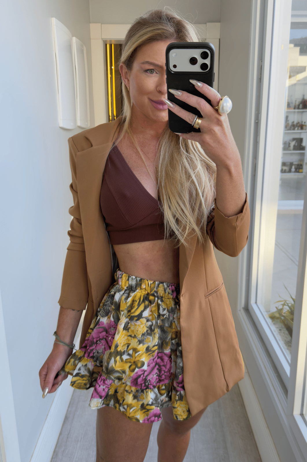 Conjunto camisa e short com babados Milena