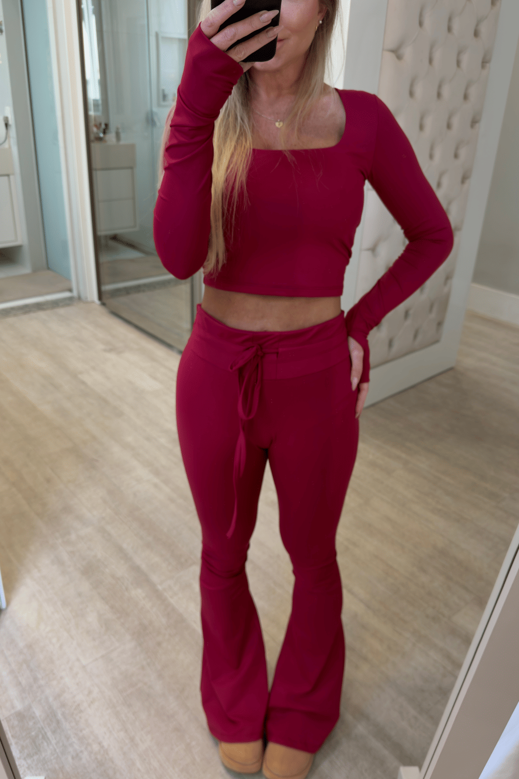 Calça flare em poliamida VERMELHO Grasi Calça flare em poliamida VERMELHO Grasi