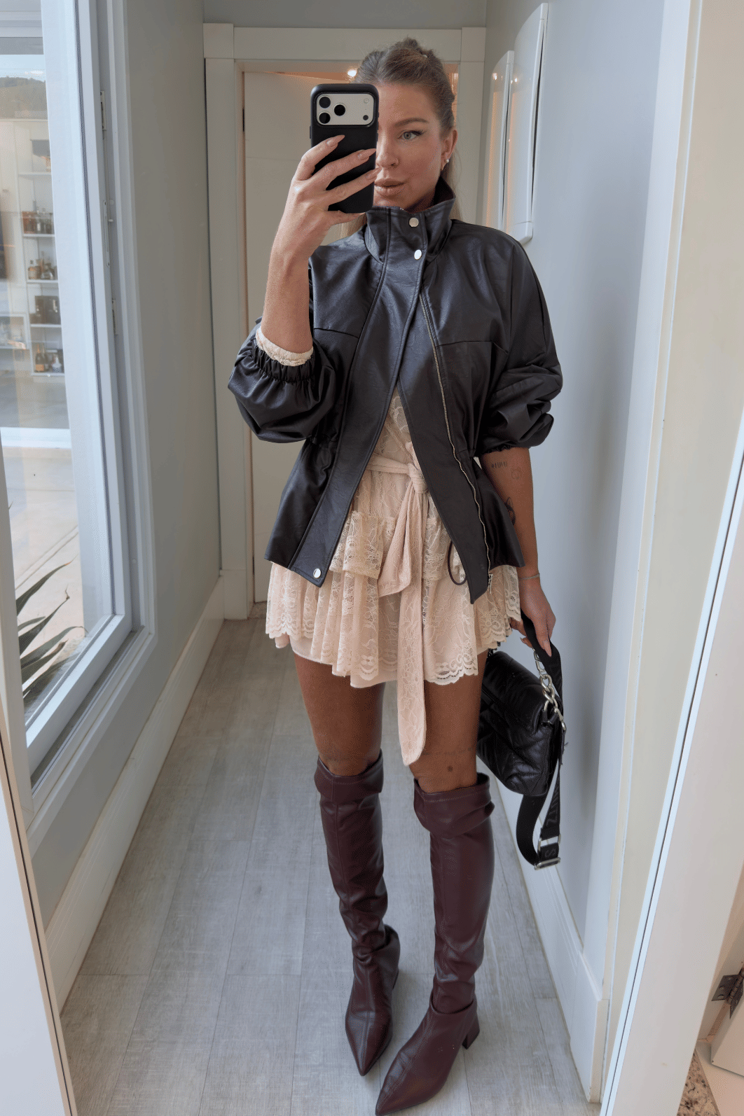 Jaqueta parka em couro Carol Jaqueta parka em couro Carol
