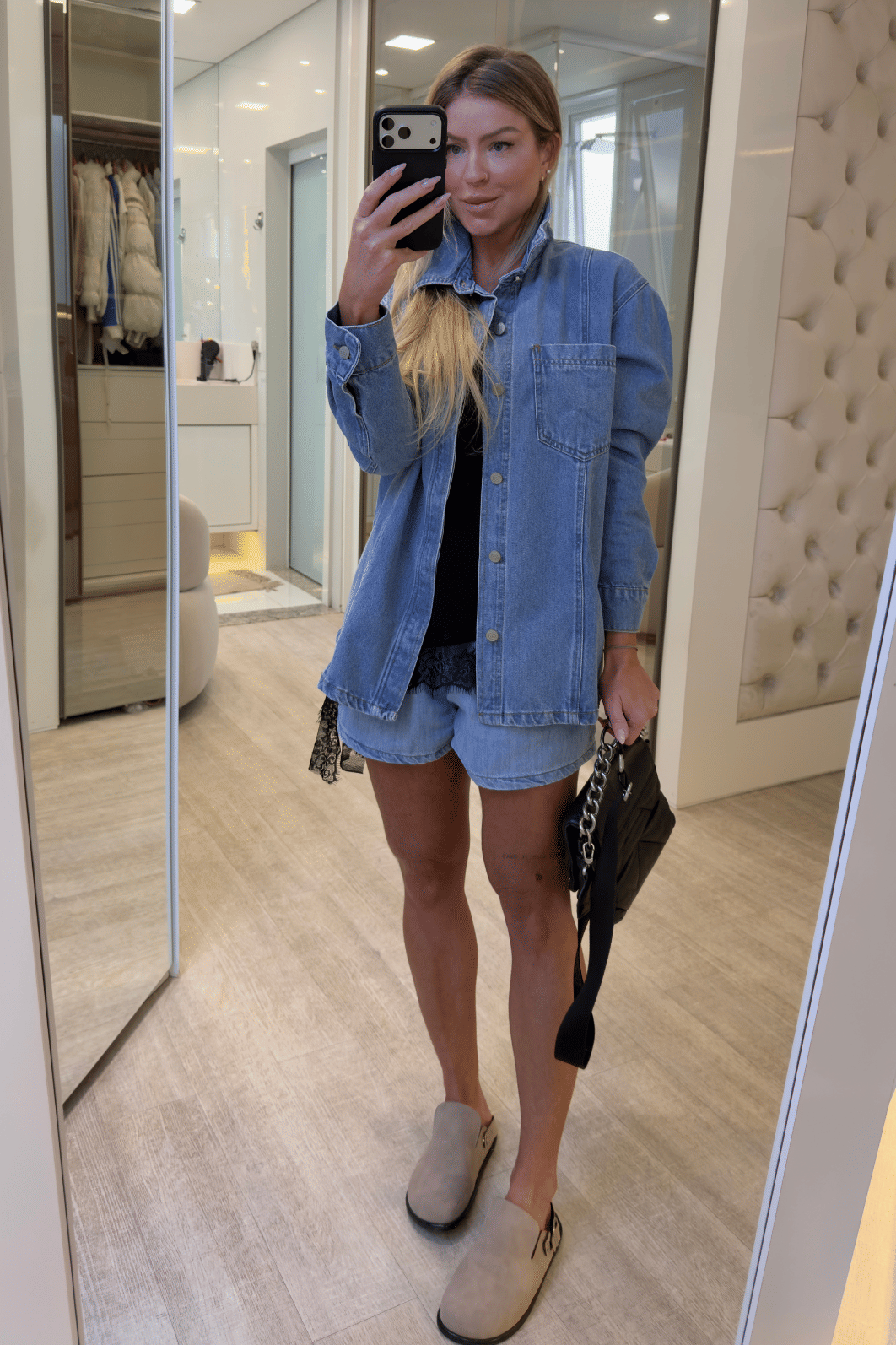 camisa jeans alongada Agnês camisa jeans alongada Agnês
