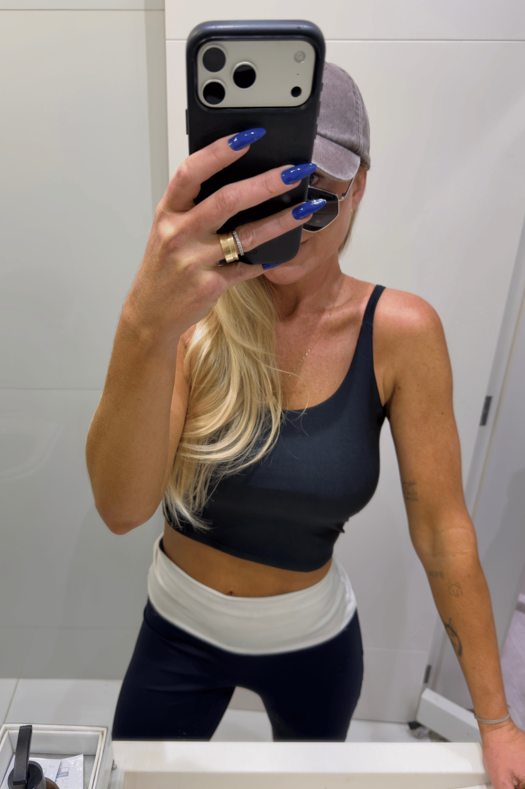 Conjunto calça flare e top faixa PB bicolor Indiara