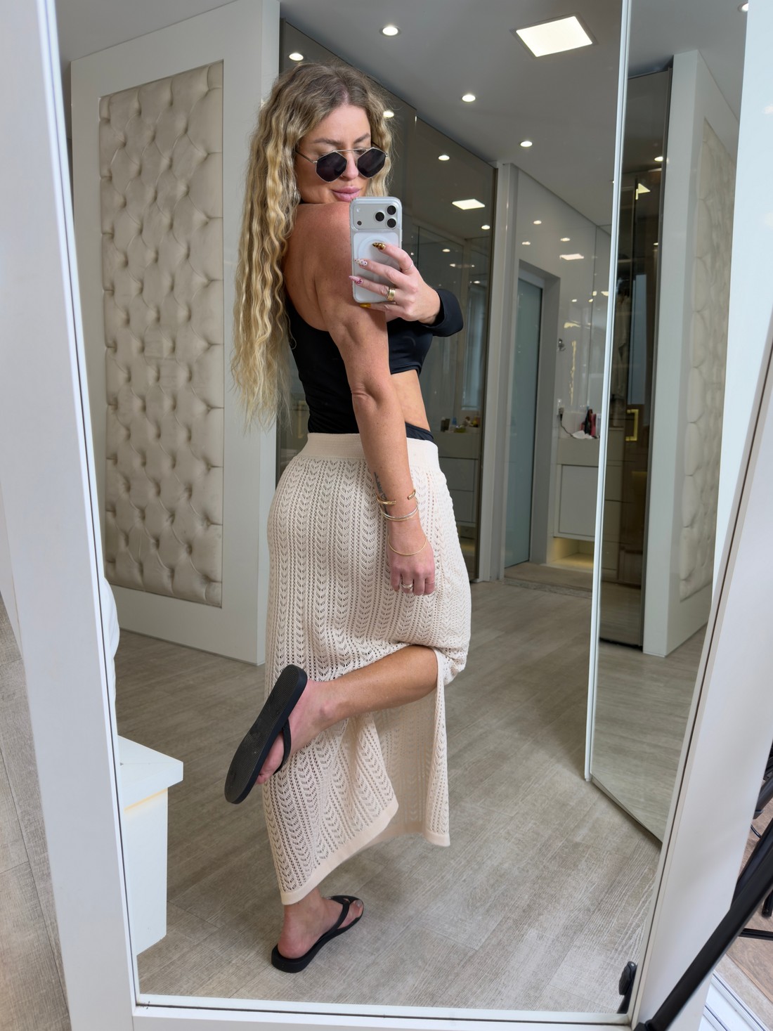 Saia midi de Tricô Lígia Saia midi de Tricô Lígia