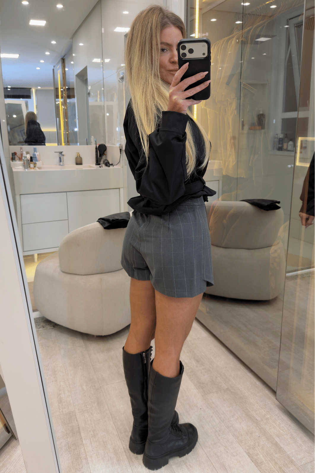 Short saia xadrez MELANGE Short saia xadrez MELANGE