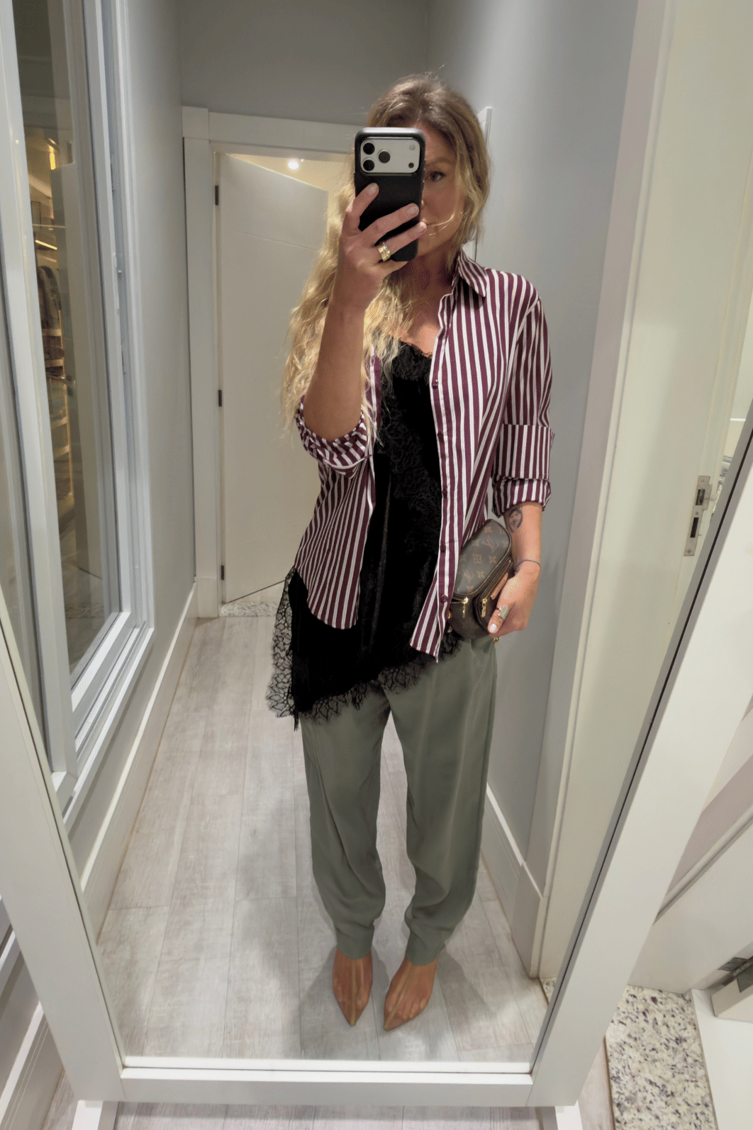 Camisa over estampa de listras