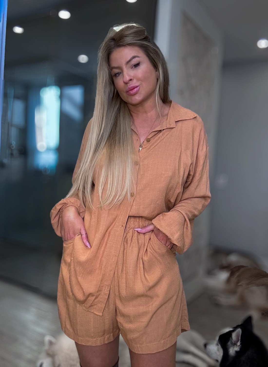 Conjunto camisa e short Eliza