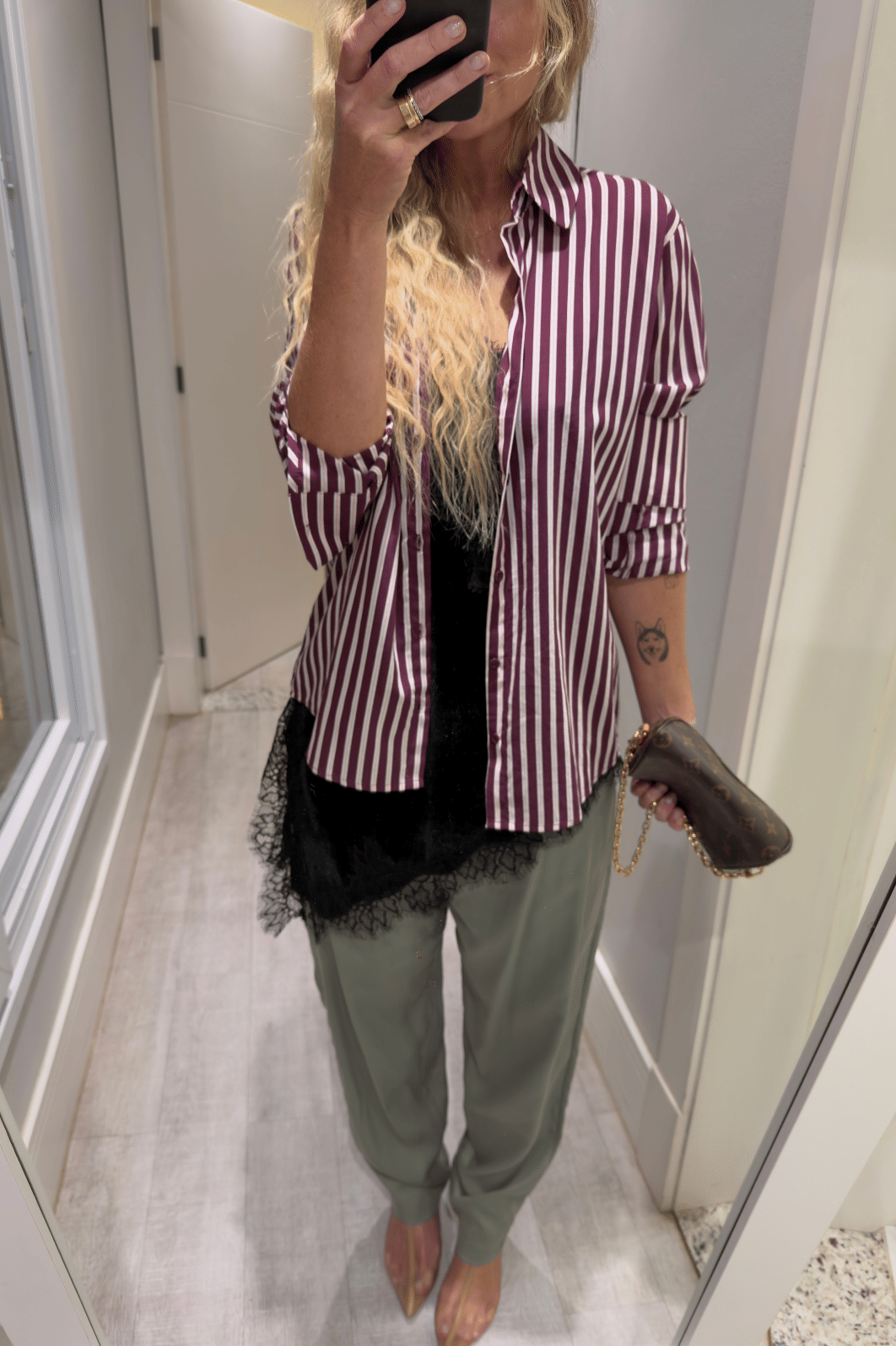 Camisa over estampa de listras