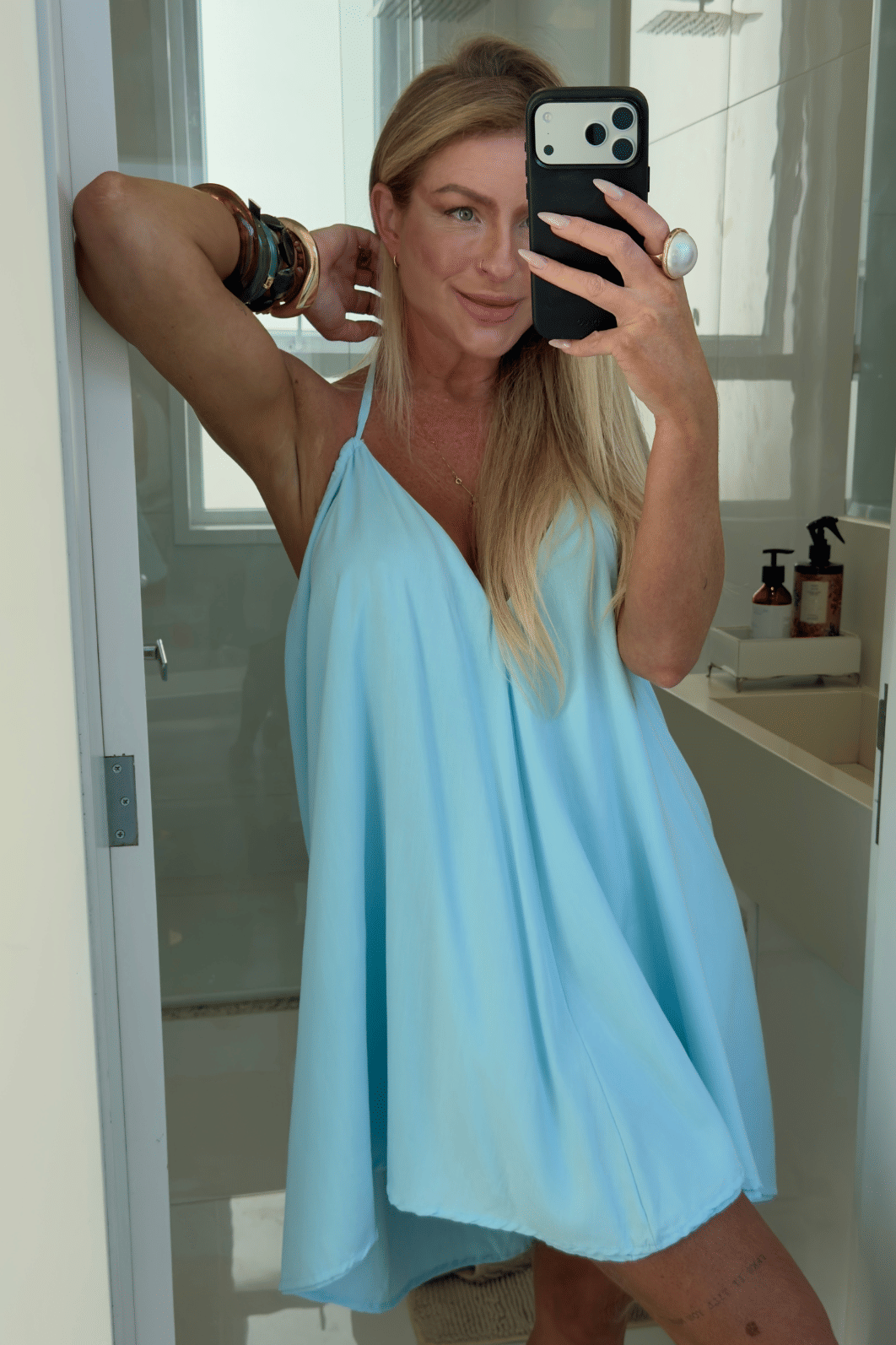 Conjunto bata alcinha em amarração e short Babi