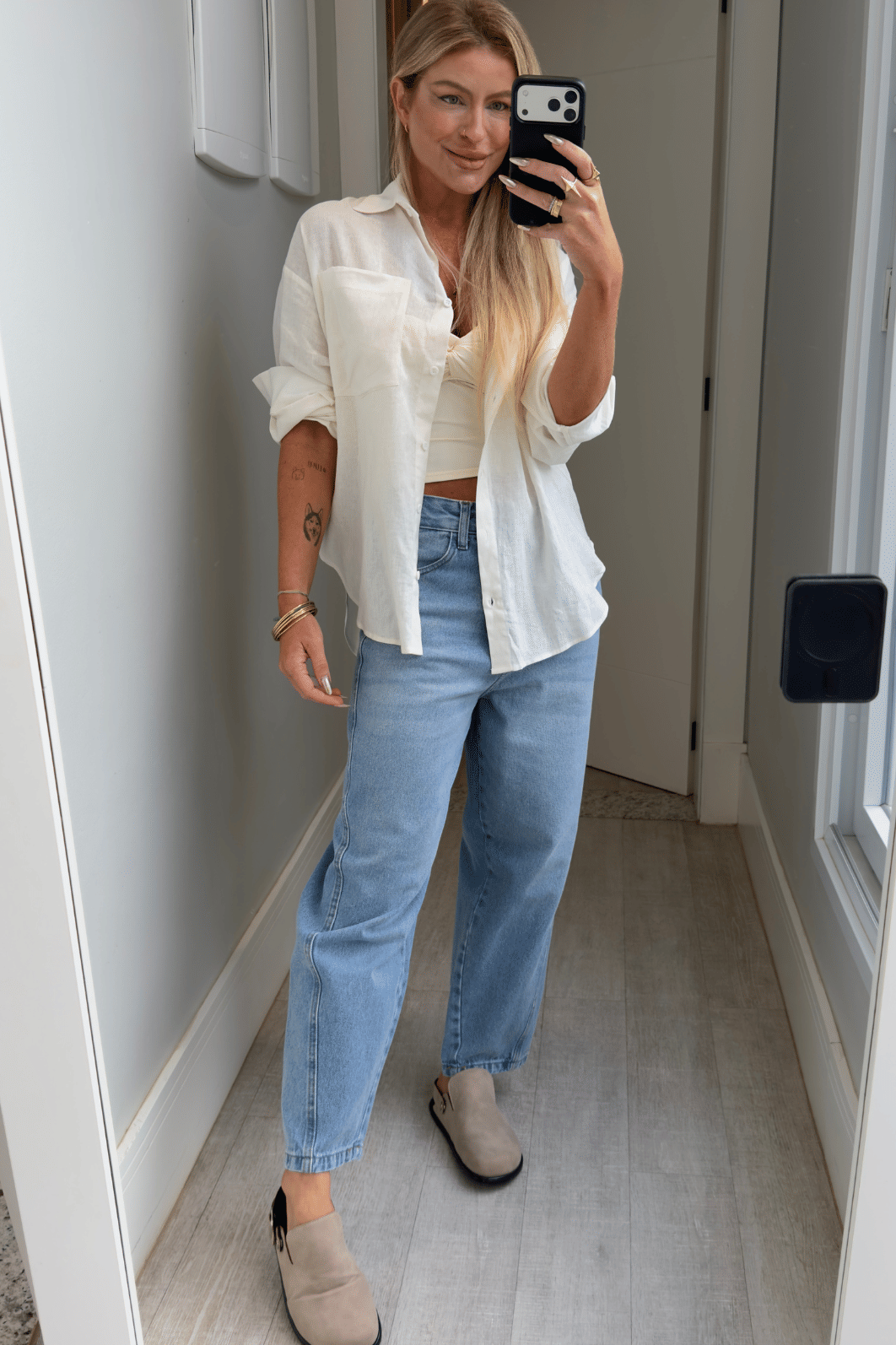 Calça jeans ballon recortes Karen