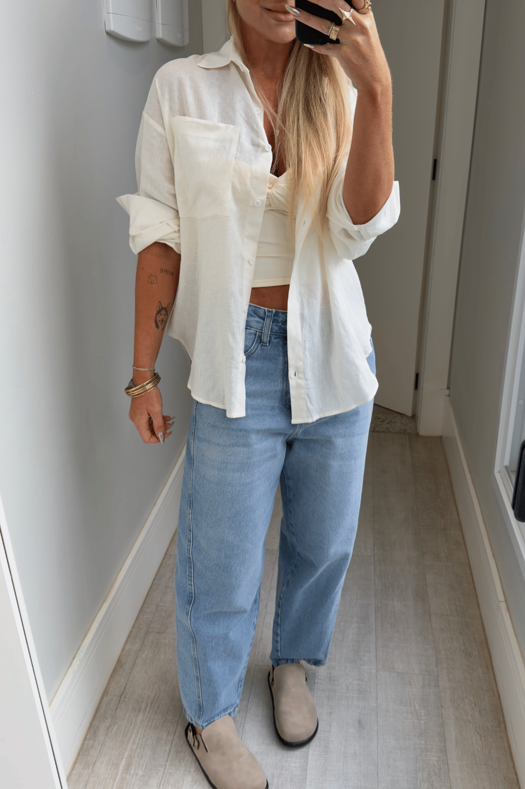 Calça jeans ballon recortes Karen