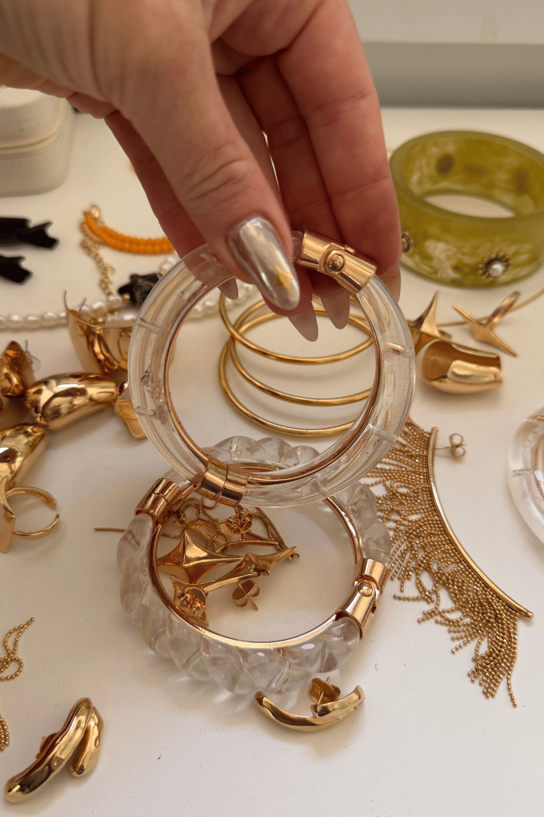 Bracelete acrílico transparente cristal Bracelete acrílico transparente cristal