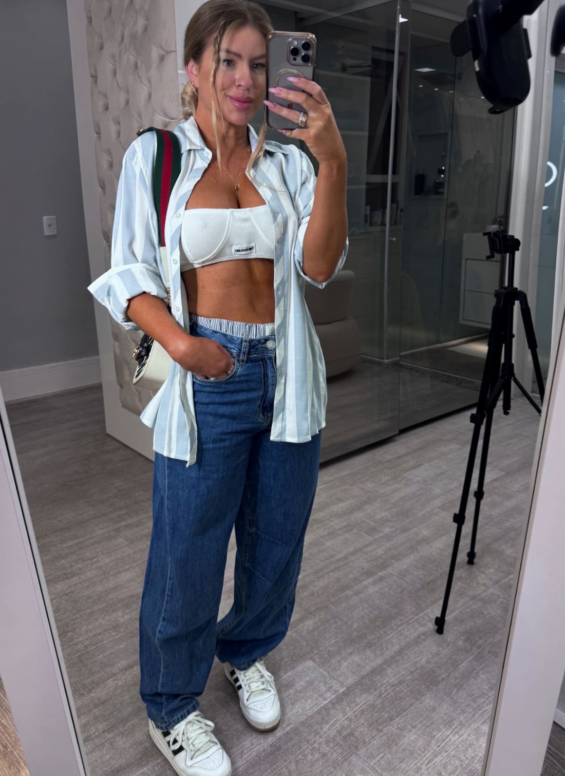 Calça jeans reta Selena