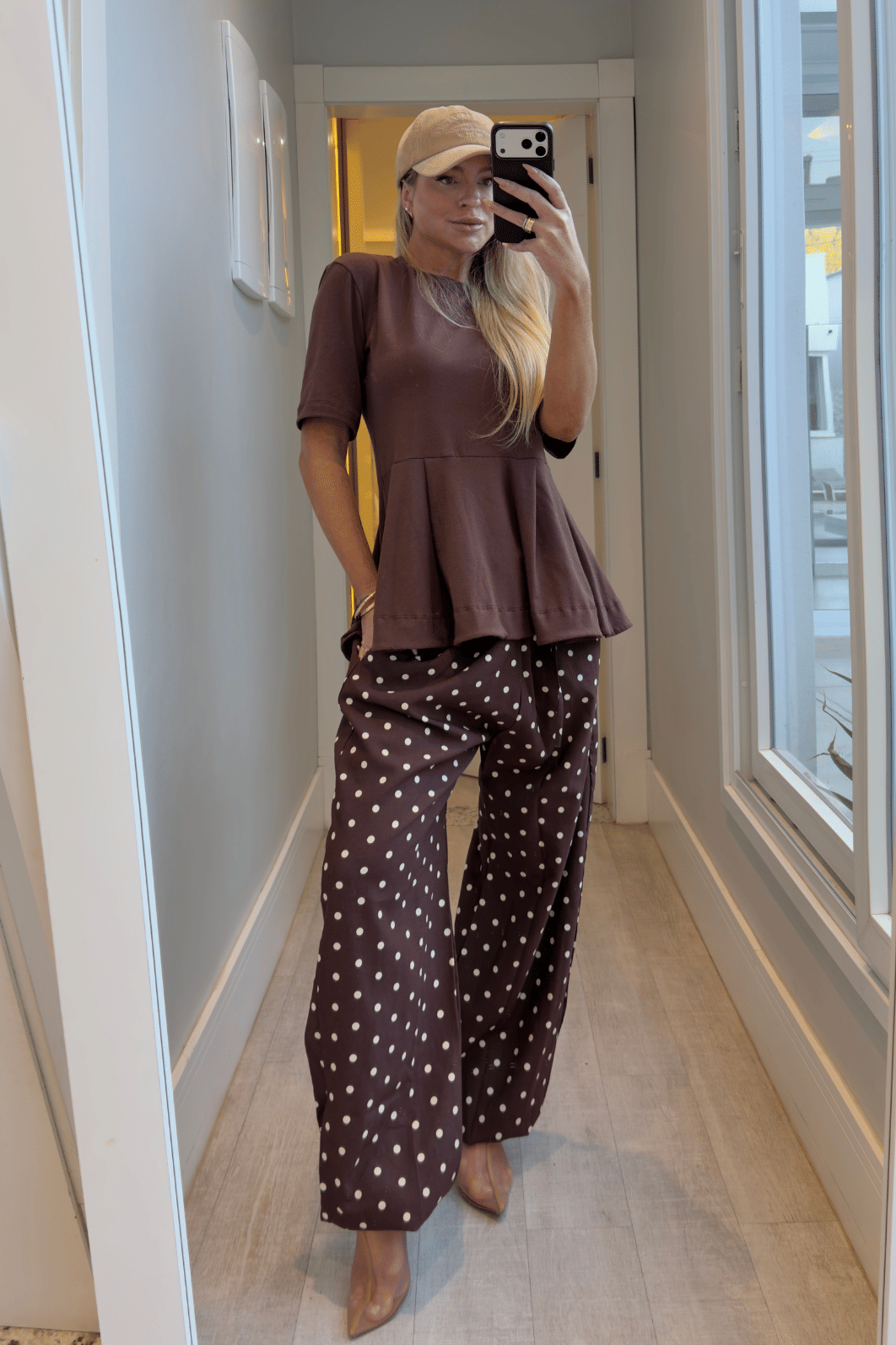 Camiseta básica Peplum MARROM Júlia Camiseta básica Peplum MARROM Júlia