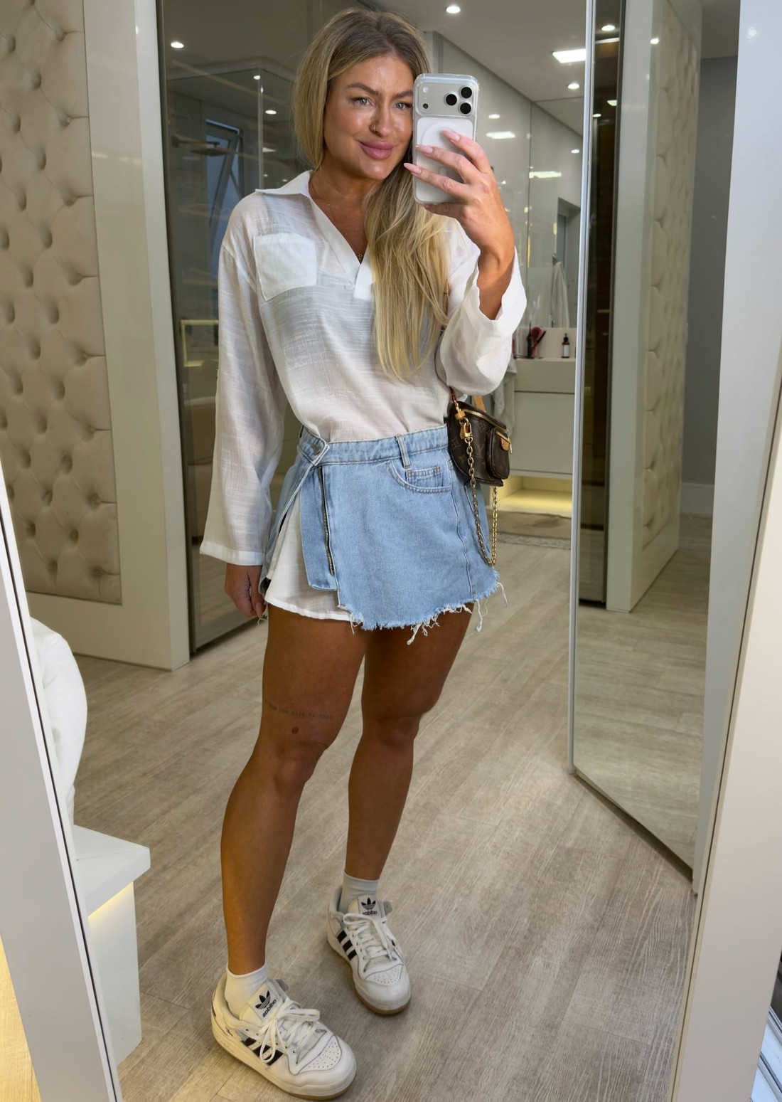 Saia cinto jeans Serena Saia cinto jeans Serena